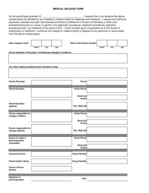 Medical Release Form