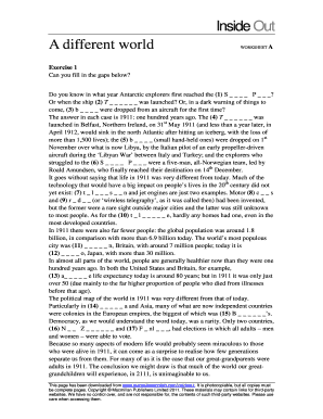 Inside Out Worksheet