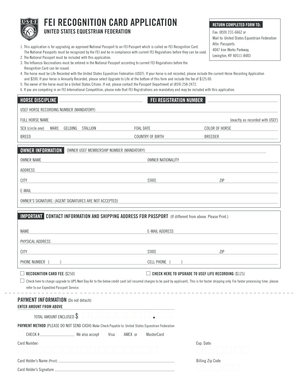 FEI Recognition Card Application
