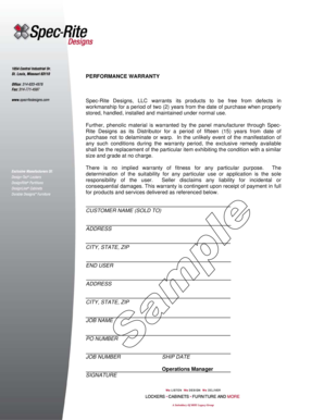 Performance Warranty Agreement