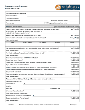 Construction Proposal Form