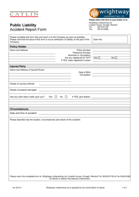 Public Liability Accident Report Form