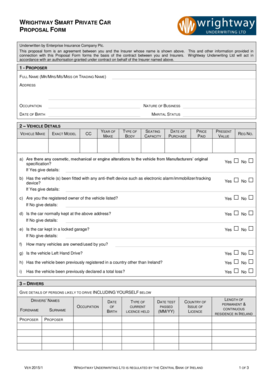Wrightway Smart Private Car Proposal Form