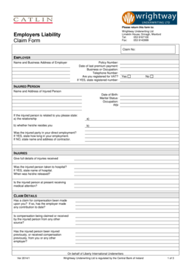Employers Liability Claim Form