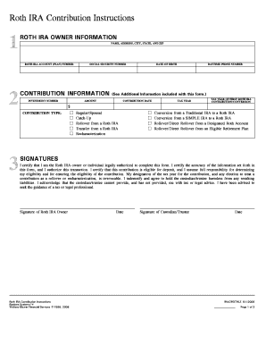 Roth IRA Contribution Form