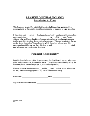 Permission to Treat Form