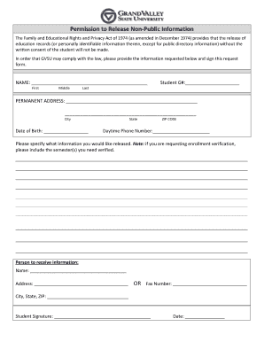 Permission to Release Non-Public Information