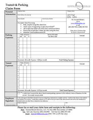 Transit and Parking Claim Form
