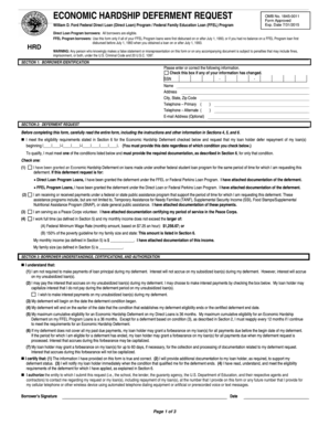 Economic Hardship Deferment Request Form
