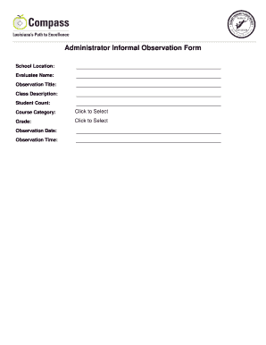 Administrator Informal Observation Form