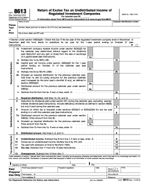 Form 8613 Tax on Undistributed Income