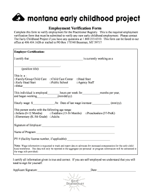 Employment Verification Form