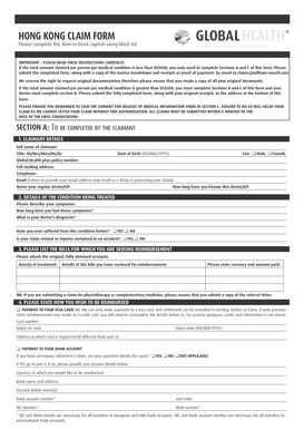 Hong Kong Medical Claim Form