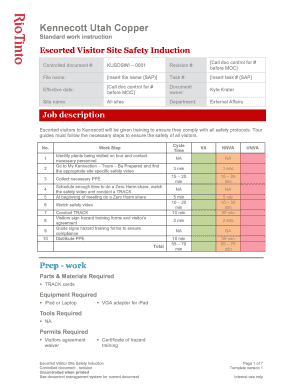 Escorted Visitor Site Safety Induction