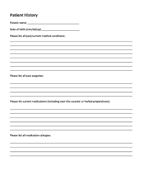 Patient History Form