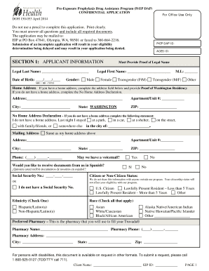 Washington PrEP DAP Application Form