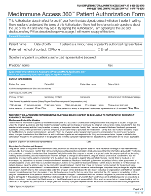 MedImmune Access 360 Patient Authorization Form