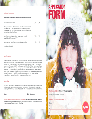 UK Temporary Christmas Job Application Form