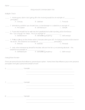 Intrapersonal Communication Test