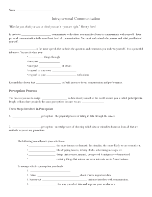 Intrapersonal Communication Guide
