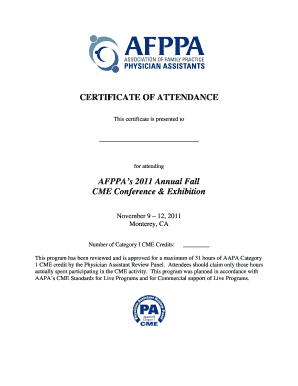 Certificate of Attendance