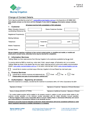 Change of Contact Details Form
