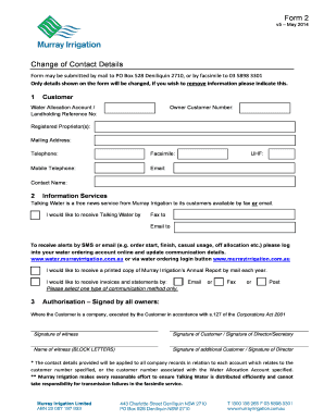 Change of Contact Details Form