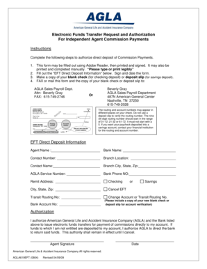 Electronic Funds Transfer Authorization Form