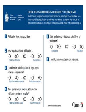 Formulaire d'enquête de l'Office des transports du Canada