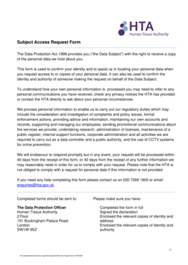 Subject Access Request Form