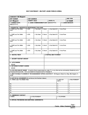 Florida Military Residential Lease