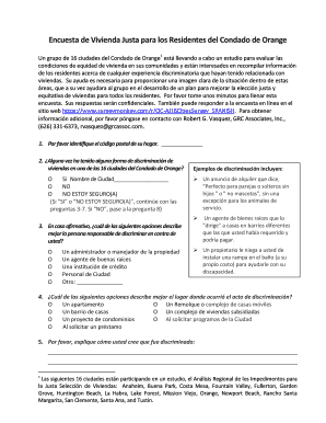 Encuesta de Vivienda Justa para los Residentes del Condado de Orange