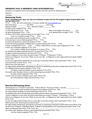 Swimming Pool and Area Safety Supplemental Form