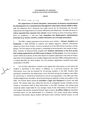 Haryana Student Admission Form
