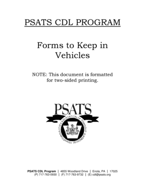 PSATS CDL Program Accident Forms