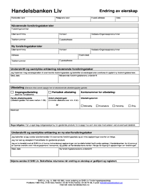 Norwegian Insurance Ownership Transfer Form