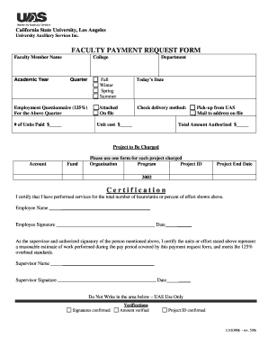 Faculty Payment Request Form