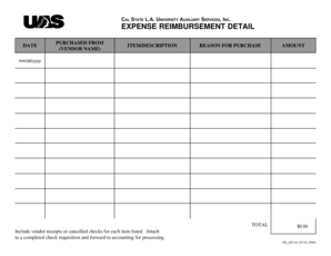 California State University Expense Reimbursement Form
