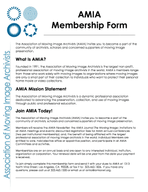AMIA Membership Form