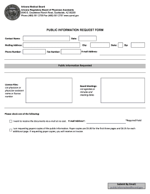 Arizona Public Information Request Form