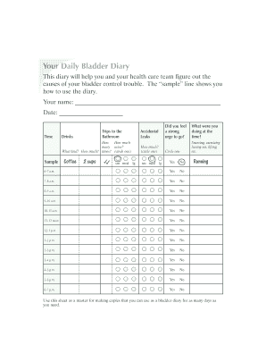 Bladder Control Diary