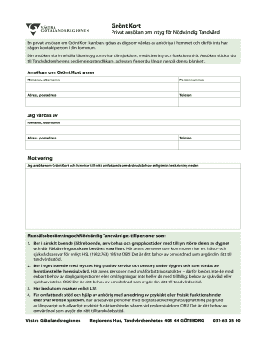 Green Card Application for Necessary Dental Care