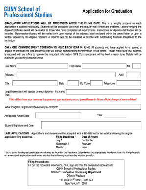 CUNY Graduation Application Form