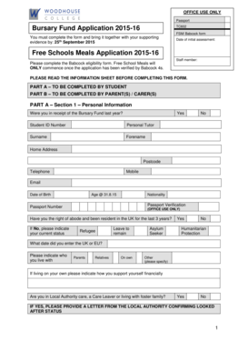 Bursary Fund Application Form