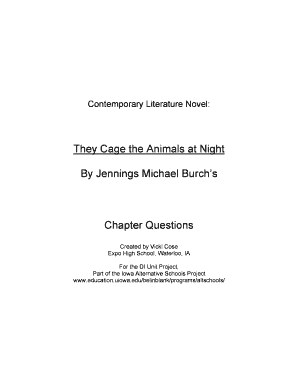 They Cage The Animals At Night Pdf - Fill Online, Printable, Fillable,  Blank | pdfFiller