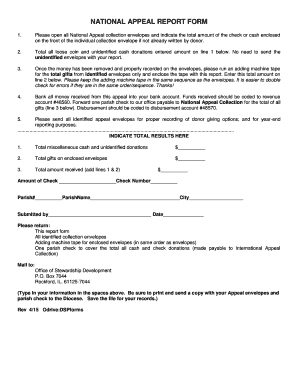 National Appeal Report Form
