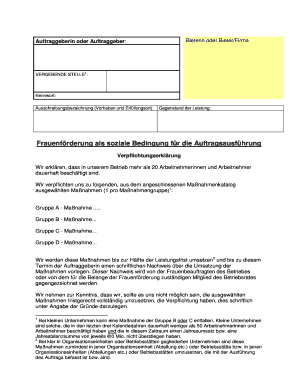 Verpflichtungserklärung zur Frauenförderung