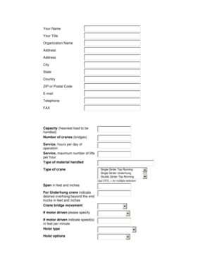 Crane Purchase Request Form
