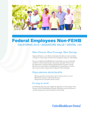 California Federal Employee Non-FEHB Dental Plan 2015