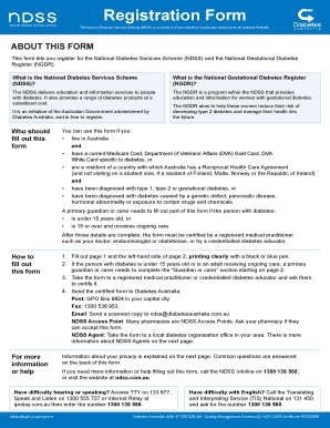 National Diabetes Services Scheme Registration Form